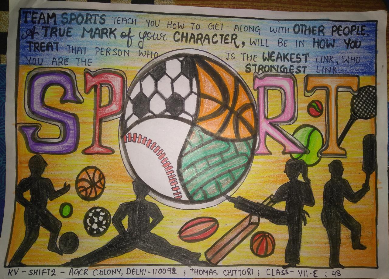 sports day craft | school sports day decoration | sports day poster making  | sports day craft ideas - YouTube